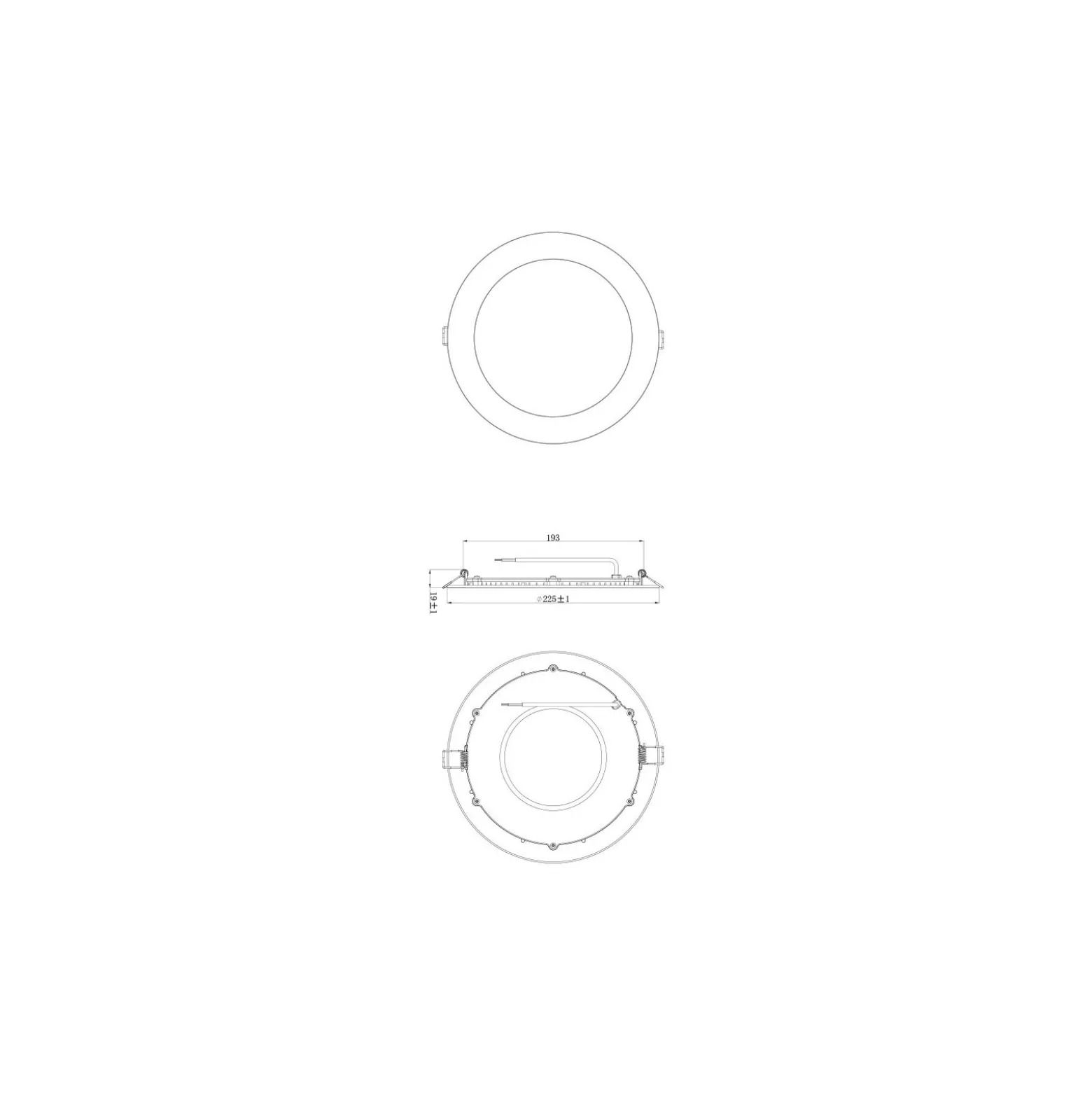 Noxion LEDDownlight SlimV2.0TRIAC Dimbar 24W 2400lm 830 Varm Vit |225mm - Utskärning 200mm - IP44