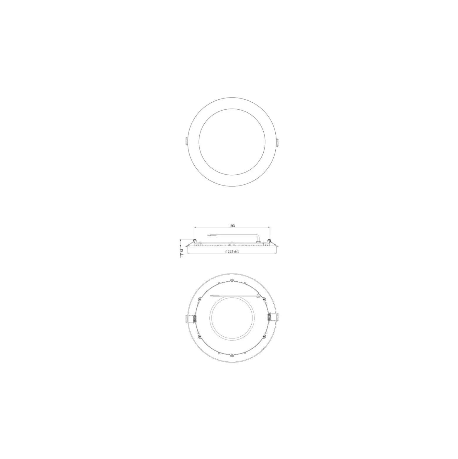 Noxion LED Downlight Slim V2.0 20W 2000lm 120D - 840 Kallvit | 225mm - Utskärning 200mm - IP44