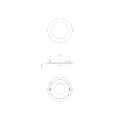 Noxion LED Downlight Slim V2.0 12W 1200lm 120D - 840 Kallvit | 170mm - Utskärning 150mm - IP44 - 1-10v Dimbar
