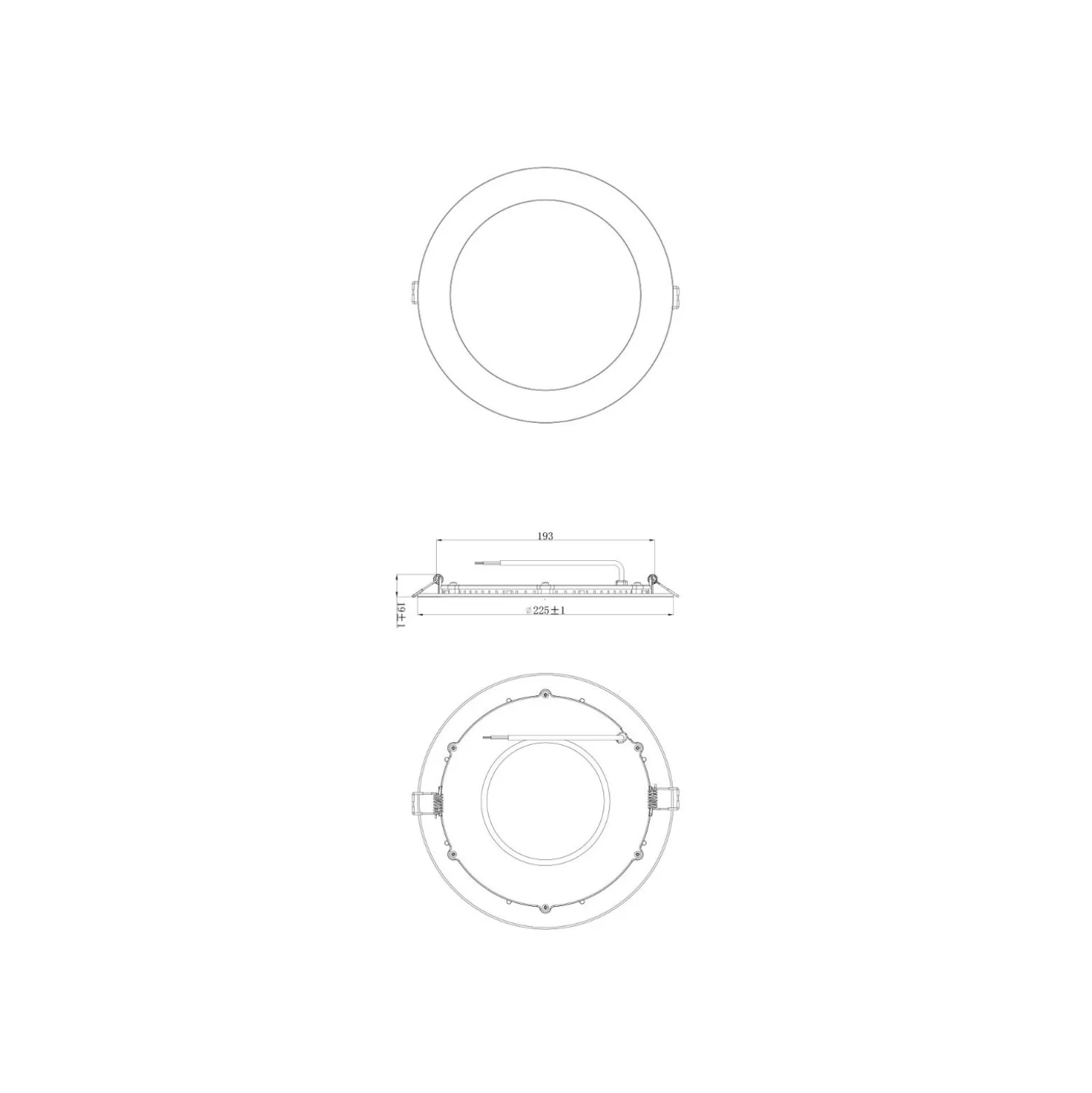 Noxion LED Downlight Slim V2.0 24W 2400lm 120D - 840 Kallvit | 225mm - Utskärning 200mm - IP44 - Dali Dimbar