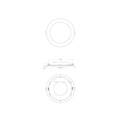 Noxion LED Downlight Slim V2.0 24W 2400lm 120D - 830 Varm Vit | 225mm - Utskärning 200mm - IP44 - Dali Dimbar