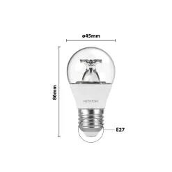 Noxion LED E27 Boll 5.5W 470lm - 922 - 927 Dim to Warm | Bästa Färgåtergivning - Dimbar - Ersättare 40W