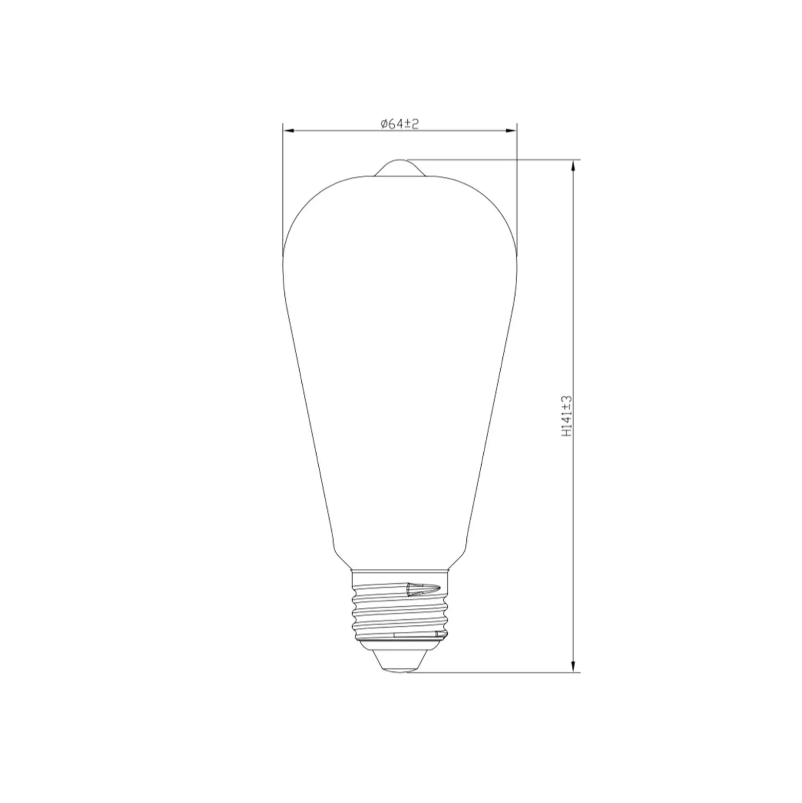 Noxion LED E27 Edison Filament Ambar 7W 630lm - 822 Extra Varm Vit | Dimbar - Ersättare 50W