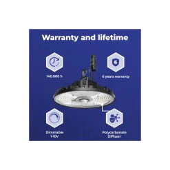 Noxion LED Highbay Concord V4.0 100-200W 17000-34000lm 90D - 840/852/865 CCT | IP65 - 1-10V Dimbar - Ersättare 520W - Justerbara Watt
