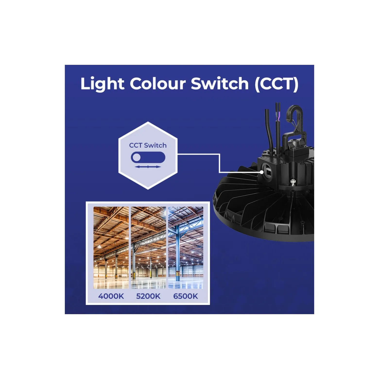 Noxion LED Highbay Concord V4.0 100-120-150-200W 34000lm 90D - 840/852/865 CCT | IP65 - 1-10V Dimbar - Ersättare 520W - Justerbara Watt