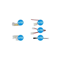 Noxion Led-Ljusslingor Naga - Anslutningsstycke Enkel Färg 10mm - Stor 50st