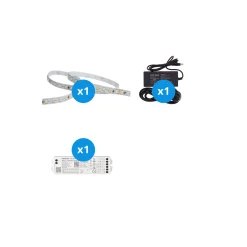 Noxion Led-Ljusslingor Naga 5 Meter Komplett set - Smart Wifi - 24V - 120LEDs/m - 9.6W/m - 930-965 Justerbar Vit | 8mm - IP20 - Bästa Färgåtergivning - SMD2835