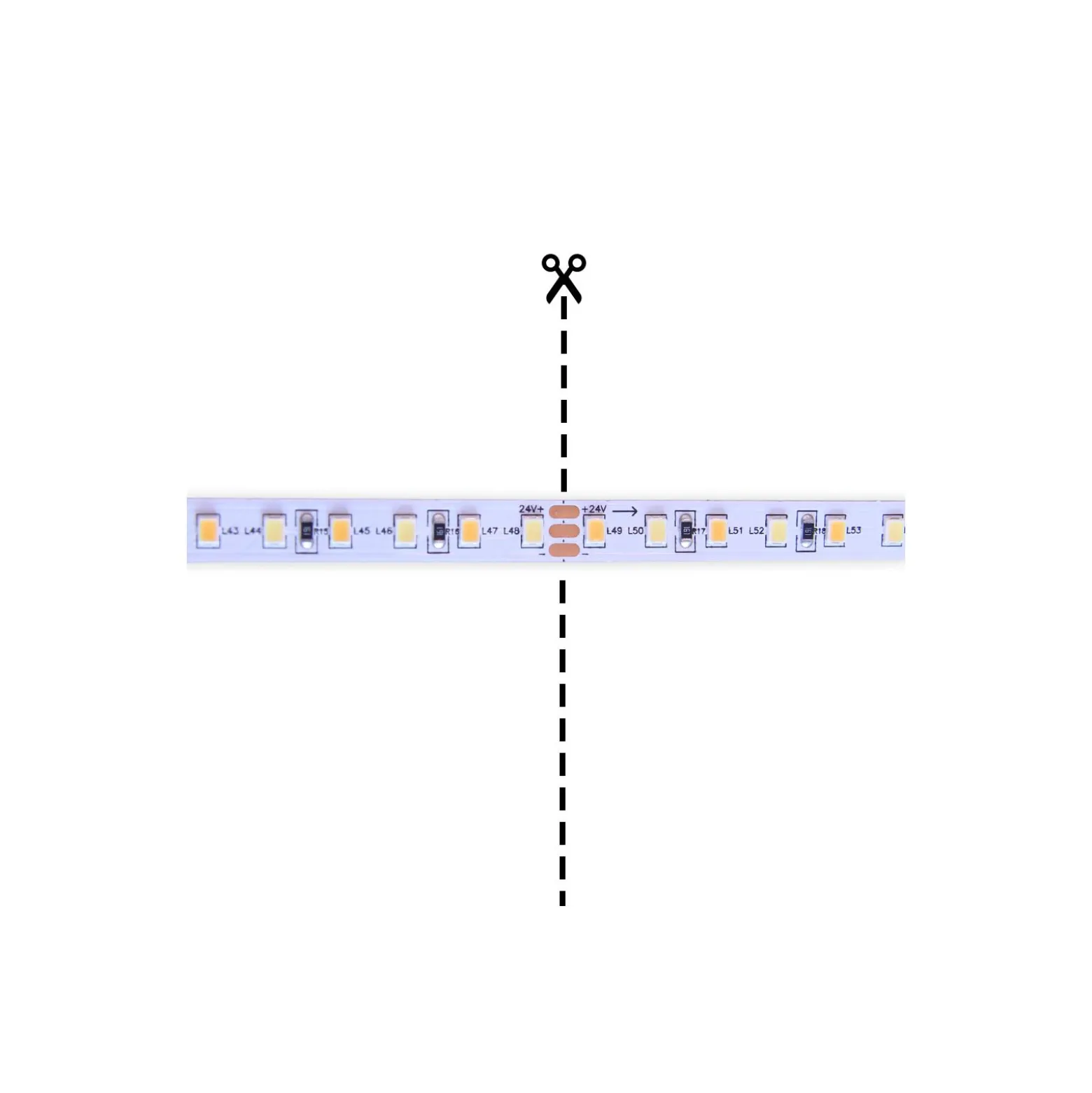 Noxion Led-Ljusslingor Naga 5 Meter Komplett set - Smart Wifi - 24V - 120LEDs/m - 9.6W/m - 930-965 Justerbar Vit | 8mm - IP20 - Bästa Färgåtergivning - SMD2835