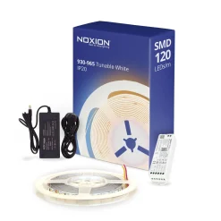 Noxion Led-Ljusslingor Naga 5 Meter Komplett set - Smart Wifi - 24V - 120LEDs/m - 9.6W/m - 930-965 Justerbar Vit | 8mm - IP20 - Bästa Färgåtergivning - SMD2835