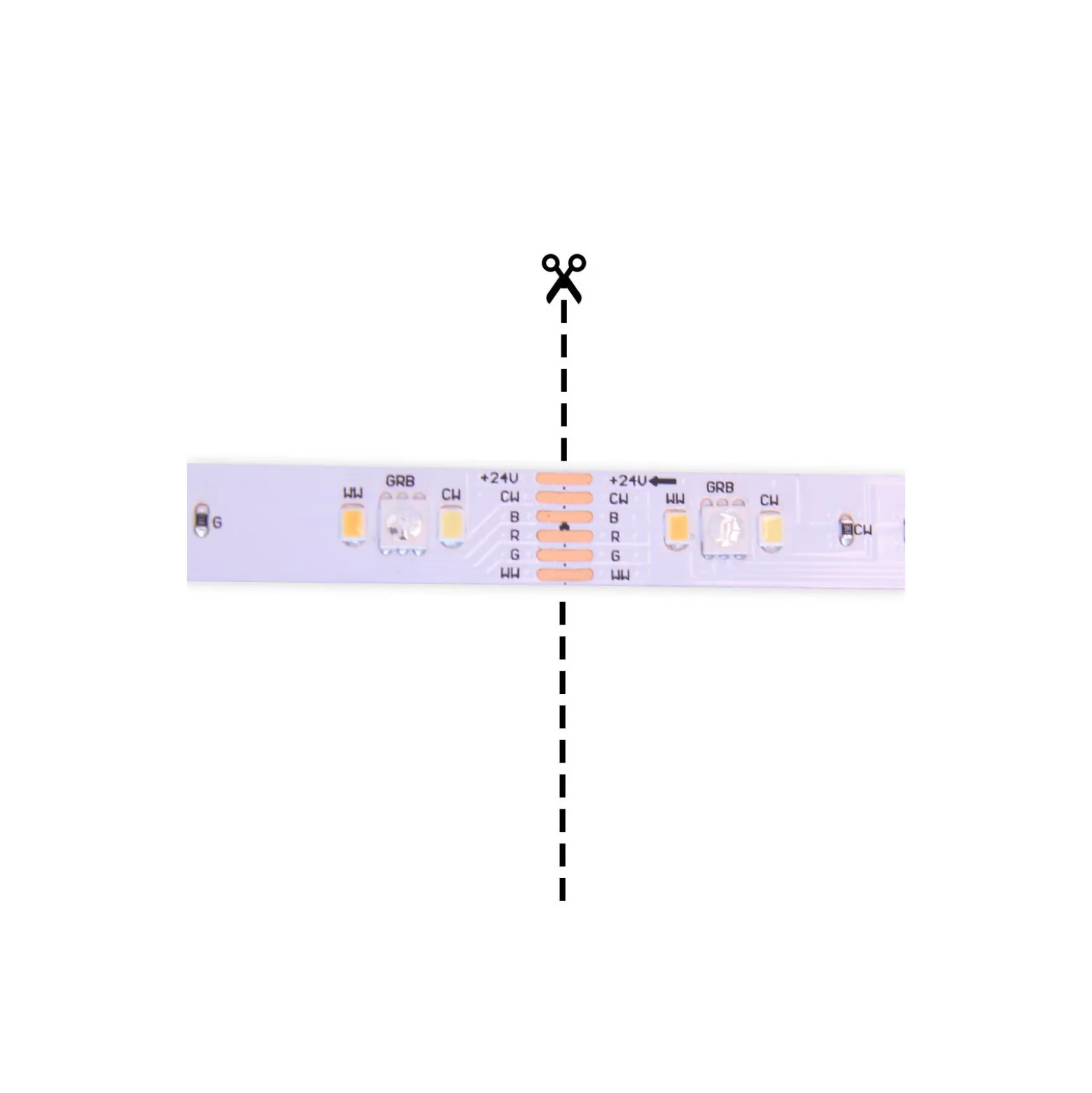 Noxion Led-Ljusslingor Naga 5 Meter 24V - 90LEDs/m - 12W/m - RGBW - 930-965 Justerbar Vit | 12mm - IP20 - Bästa Färgåtergivning - SMD2835+SMD5050
