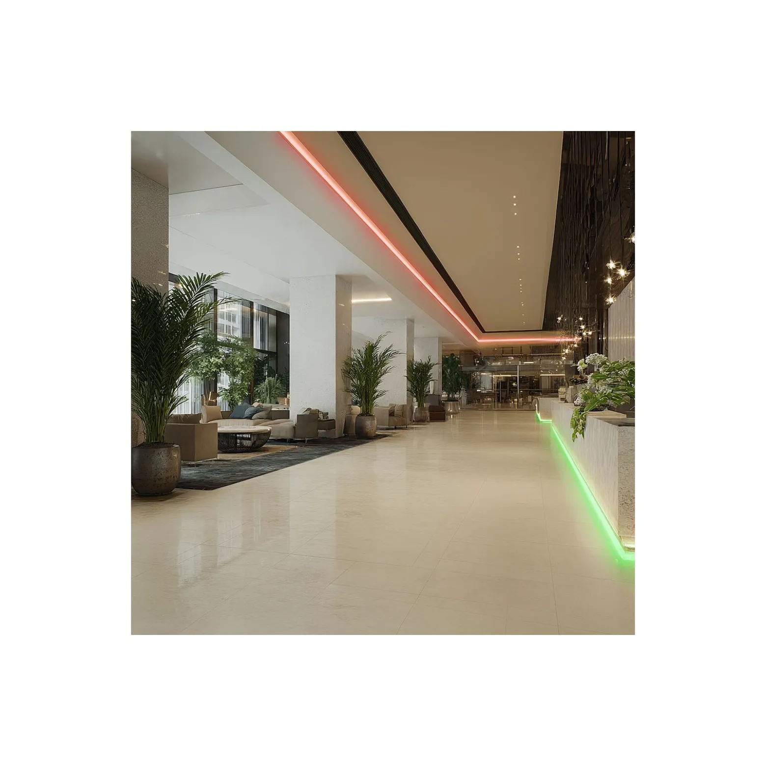 Noxion Led-Ljusslingor Naga 5 Meter 24V - 90LEDs/m - 12W/m - RGBW - 930-965 Justerbar Vit | 12mm - IP20 - Bästa Färgåtergivning - SMD2835+SMD5050