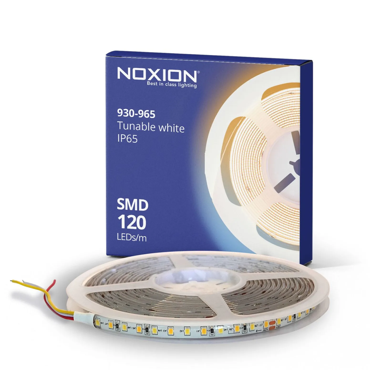 Noxion Led-Ljusslingor Naga 5 Meter 24V - 120LEDs/m - 9.6W/m - 930-965 Justerbar Vit | 8mm - IP65 - Bästa Färgåtergivning - SMD2835