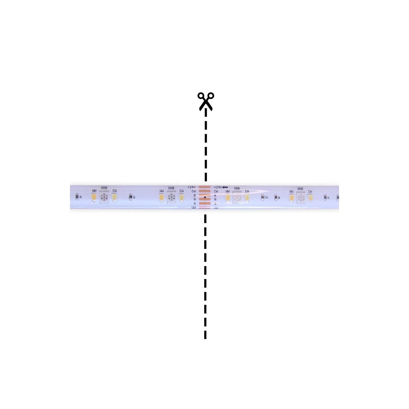 Noxion Led-Ljusslingor Naga 5 Meter 24V - 90LEDs/m - 12W/m - RGBW - 930-965 Justerbar Vit | 12mm - IP65 - Bästa Färgåtergivning - SMD2835+SMD5050