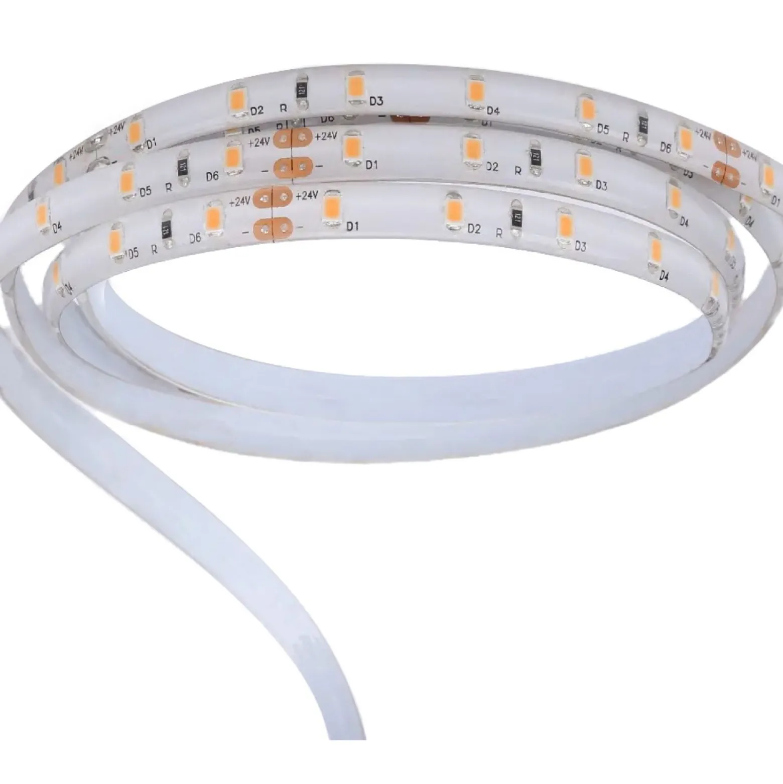 Noxion Led-Ljusslingor Naga 5 Meter 24V - 60LEDs/m - 4.8W/m - 927 Extra Varm Vit | 8mm - IP65 - Bästa Färgåtergivning - SMD2835