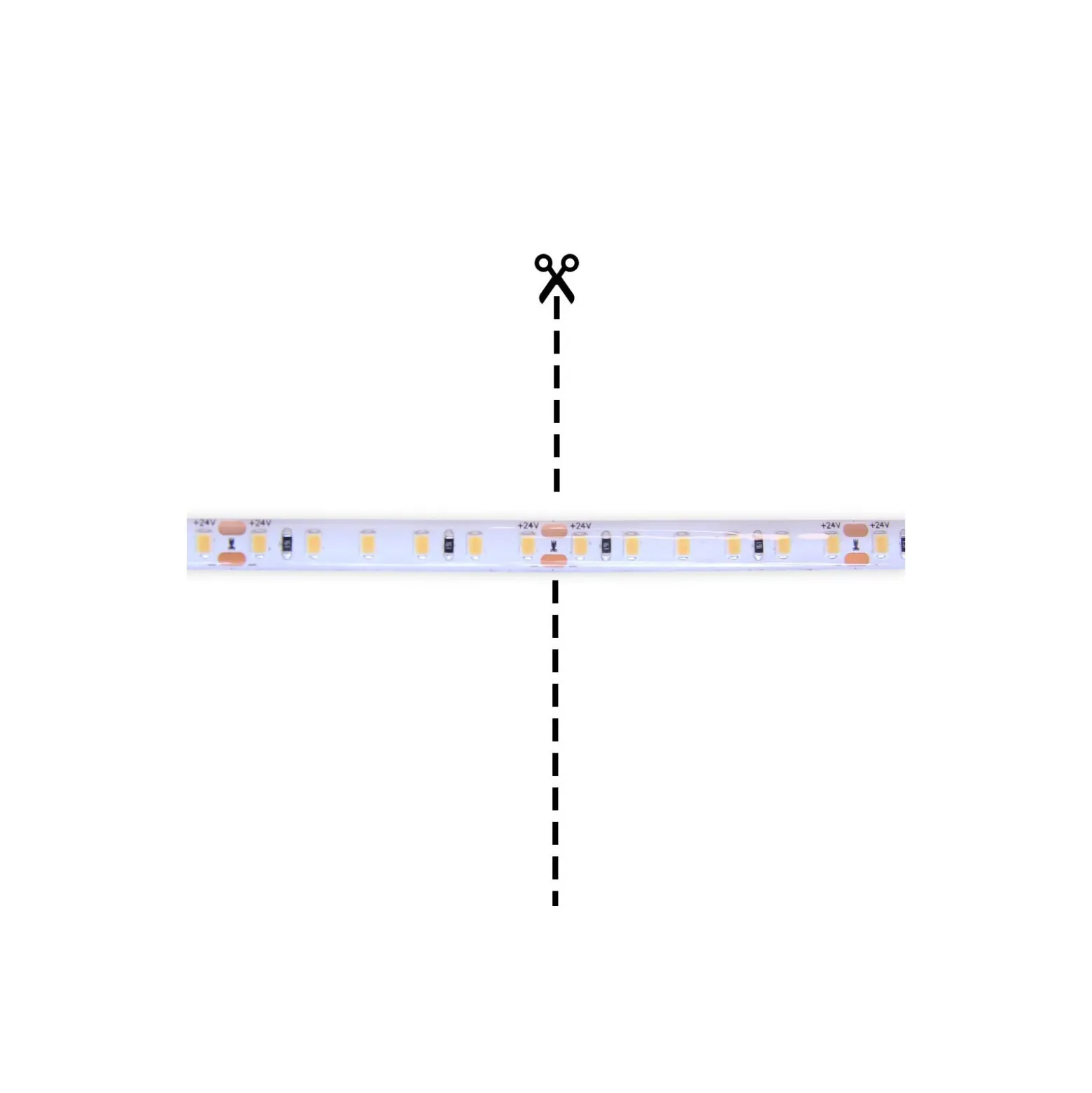 Noxion Led-Ljusslingor Naga 5 Meter 24V - 120LEDs/m - 9.6W/m - 927 Extra Varm Vit | 8mm - IP65 - Bästa Färgåtergivning - SMD2835