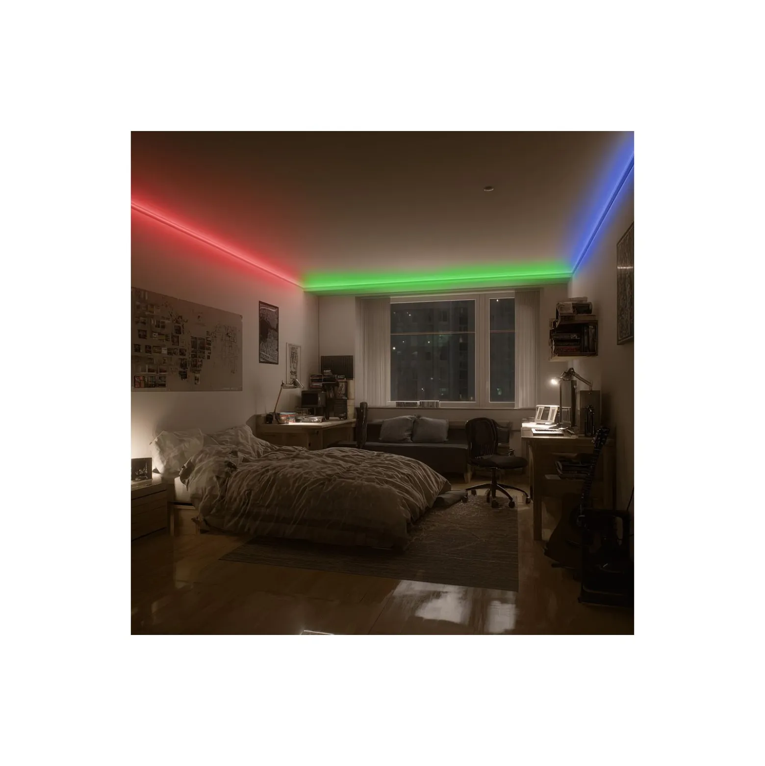 Noxion Led-Ljusslingor Naga 5 Meter Komplett set - Zigbee - 24V - 90LEDs/m - 12W/m - RGBW - 930-965 Justerbar Vit | 12mm - IP20 - Bästa Färgåtergivning - SMD2835+SMD5050