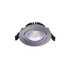 Noxion LED Lutningsbar Slim Spot Silver Runda 6W 550lm 60D - 927 Extra Varm Vit | 85mm - IP54 - Dimbar - Bästa Färgåtergivning