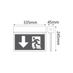Noxion LED Nödutgångsskylt | Wall/Takmonterad | 3.5W 20lm | 30m Betraktningsavstånd - 3 Timmar Nödbelysning - Inkl. 4 Riktningar