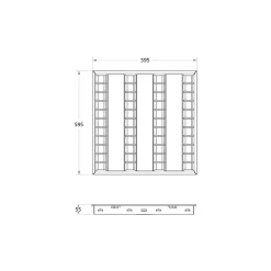 Noxion LED Panel Louvre Excell G2 Gloss Reflektor 34W 3550lm - 830-840 CCT | 60x60cm - UGR <19 - Philips Xitanium Drivdon