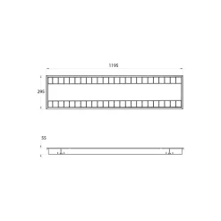 Noxion LED Panel Louvre Excell G2 Gloss Reflektor 34W 3450lm - 830-840 CCT | 120x30cm - UGR <19 - Philips Xitanium Drivdon