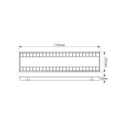 Noxion LED Panel Louvre Excell Pronox 34W 3650lm - 840 Kallvit | 120x30cm - UGR 152 - Dali Dimbar