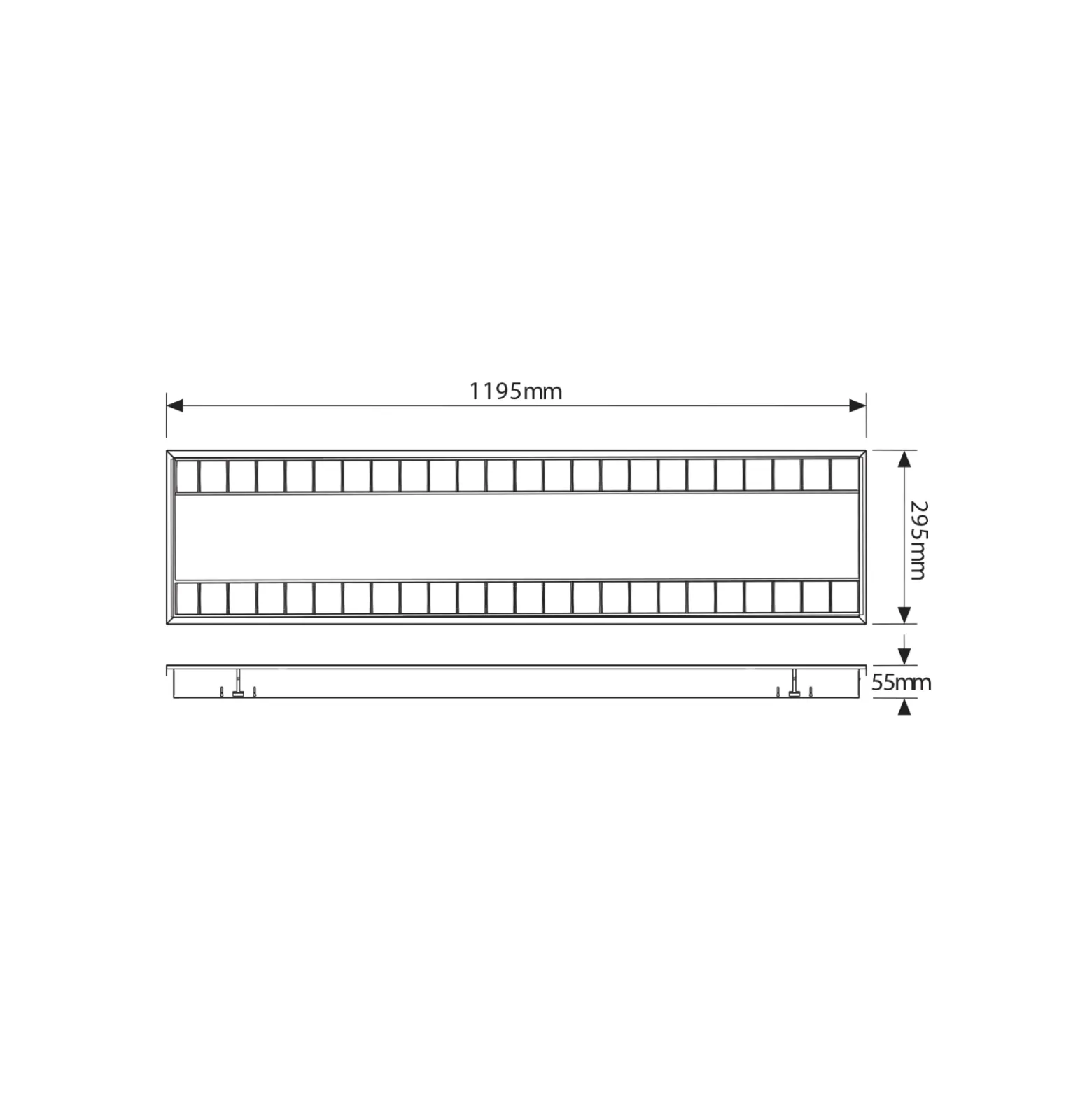 Noxion LED Panel Louvre Excell Pronox 34W 3650lm - 840 Kallvit | 120x30cm - UGR 152 - Dali Dimbar