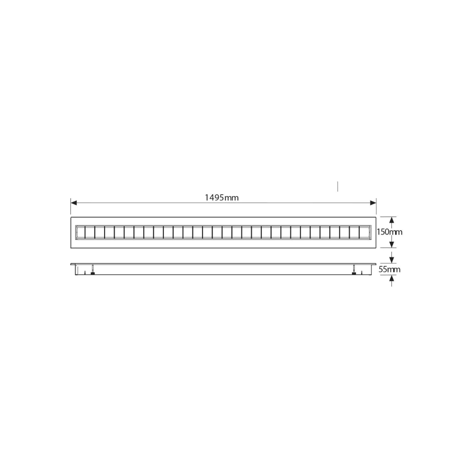 Noxion LED Panel Louvre Excell Pronox 38W 3850lm - 830 Varm Vit | 150x15cm - UGR 152 - Dali Dimbar