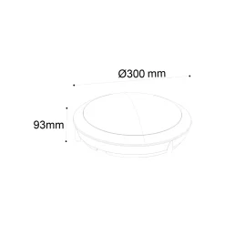 Noxion LED Plafond Pro Vit 20W 2000lm - 827-830-840 CCT | 300mm - IP66 - 3 timmar nödbelysning