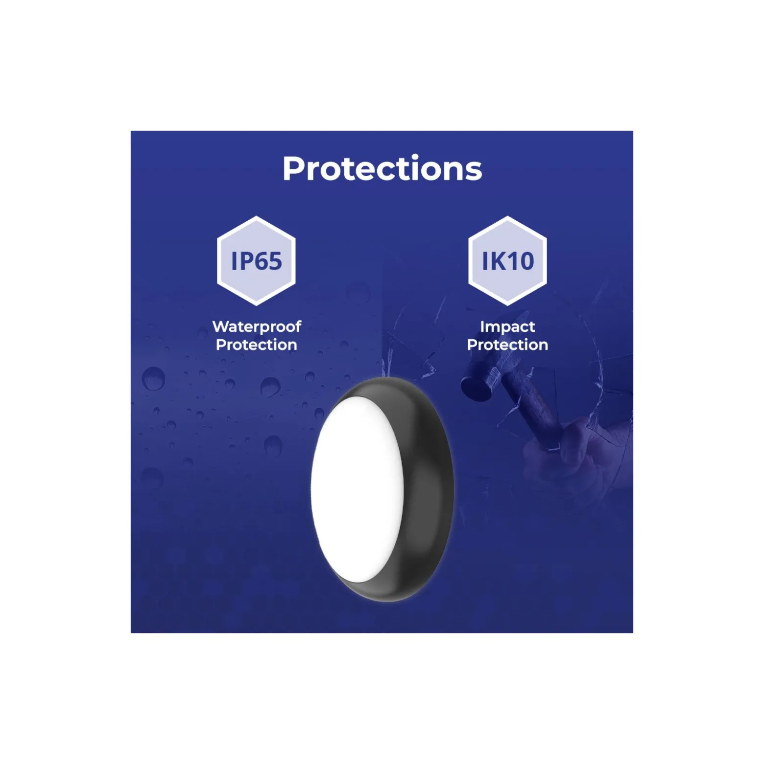 Noxion LED Plafond Pro V2 12/16/20W 2400lm - 830-840-865 CCT | 325mm - IP65 + Ring Svart