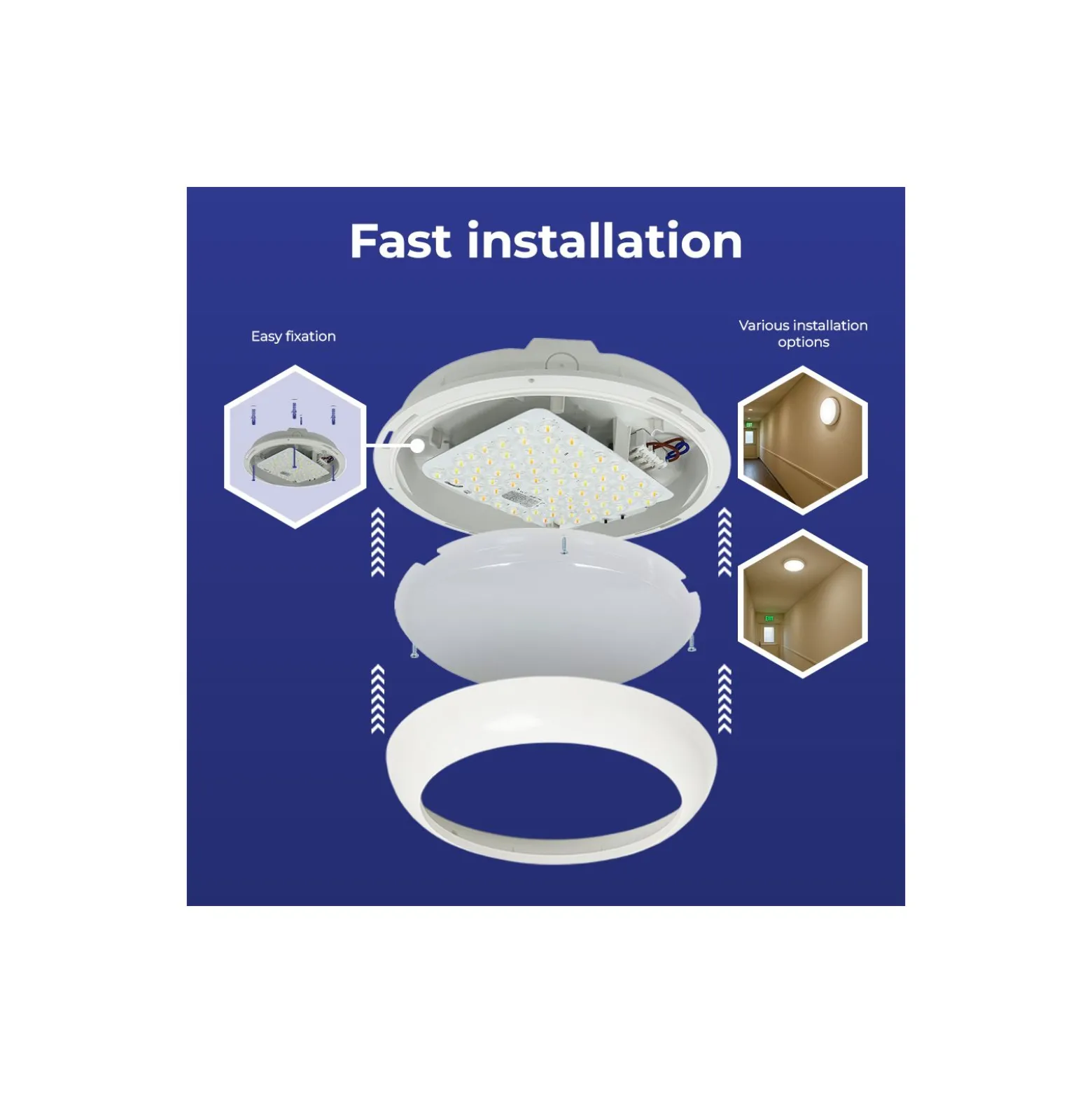 Noxion LED Plafond Pro V2 12/16/20W 2400lm - 830-840-865 CCT | 325mm - IP65 + Ring Vit