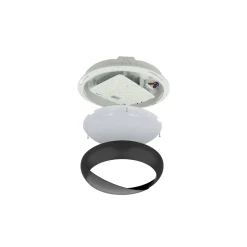 Noxion LED Plafond Pro V2 12/16/20W 2400lm - 830-840-865 CCT | 325mm - IP65 - Rörelse- och Ljussensor + Ögonlock Ring Svart