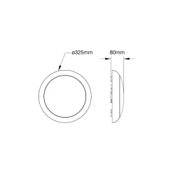 Noxion LED Plafond Pro V2 12/16/20W 2400lm - 830-840-865 CCT | 325mm - IP65 + Ögonlock Ring Svart