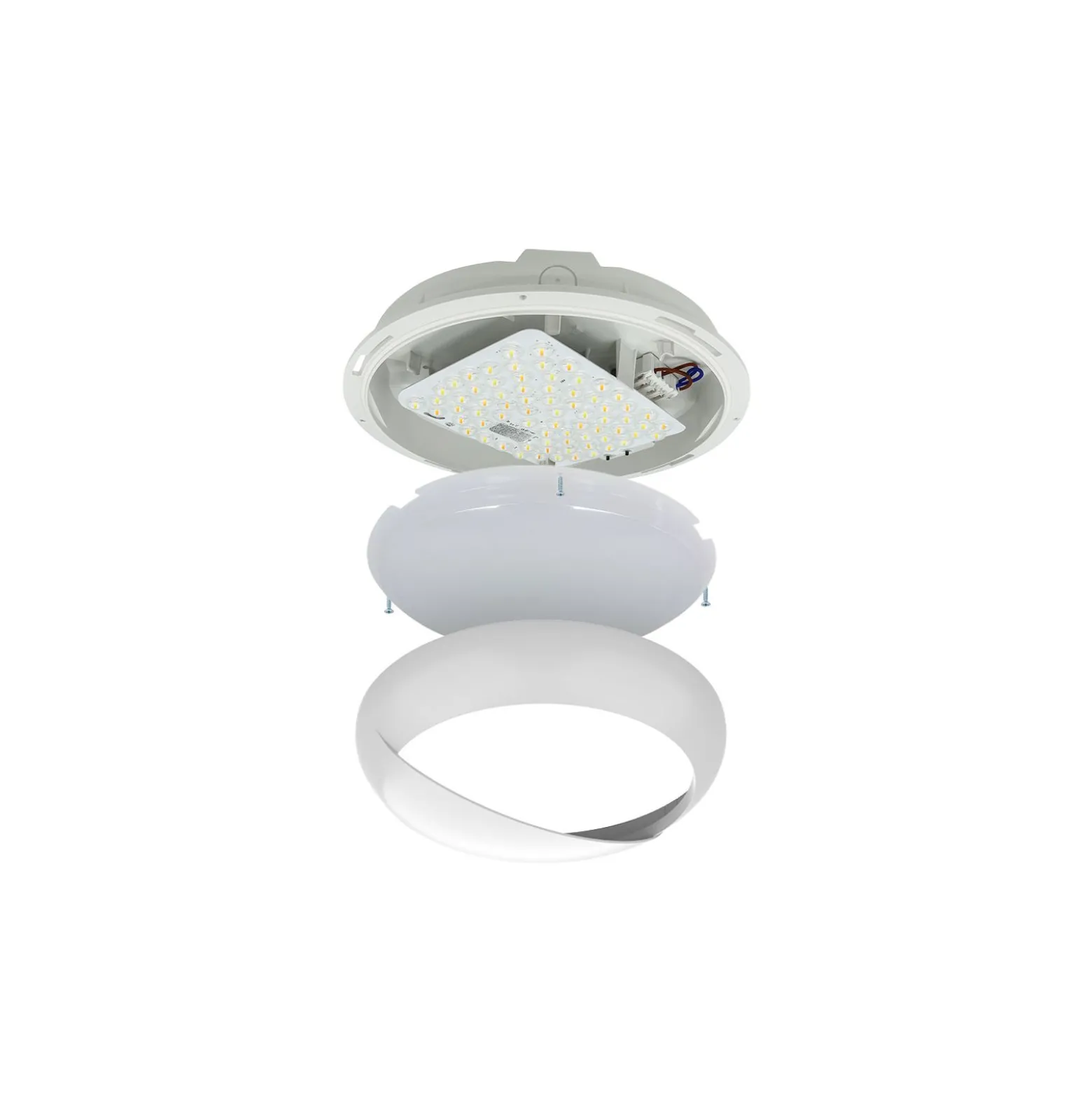 Noxion LED Plafond Pro V2 12/16/20W 2400lm - 830-840-865 CCT | 325mm - IP65 - Rörelse- och Ljussensor + Ögonlock Ring Vit