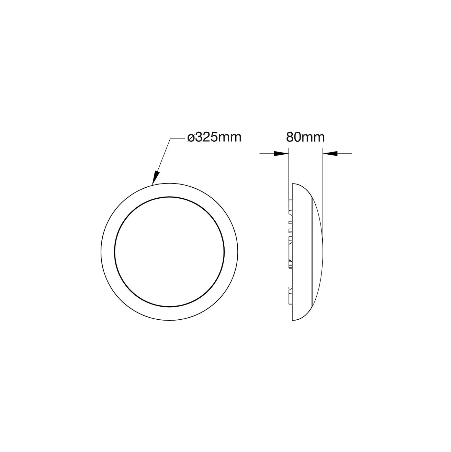Noxion LED Plafond Pro V2 12/16/20W 2400lm - 830-840-865 CCT | 325mm - IP65 + Ögonlock Ring Vit