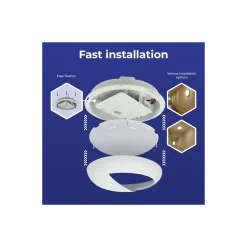 Noxion LED Plafond Pro V2 12/16/20W 2400lm - 830-840-865 CCT | 325mm - IP65 + Ögonlock Ring Vit