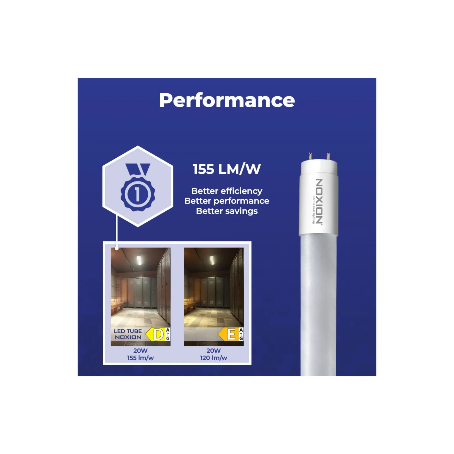 Noxion LED Rör T8 Avant Extreme (HF) High Output 20W 3100lm - 840 Kallvit | 150cm - Ersättare 58W