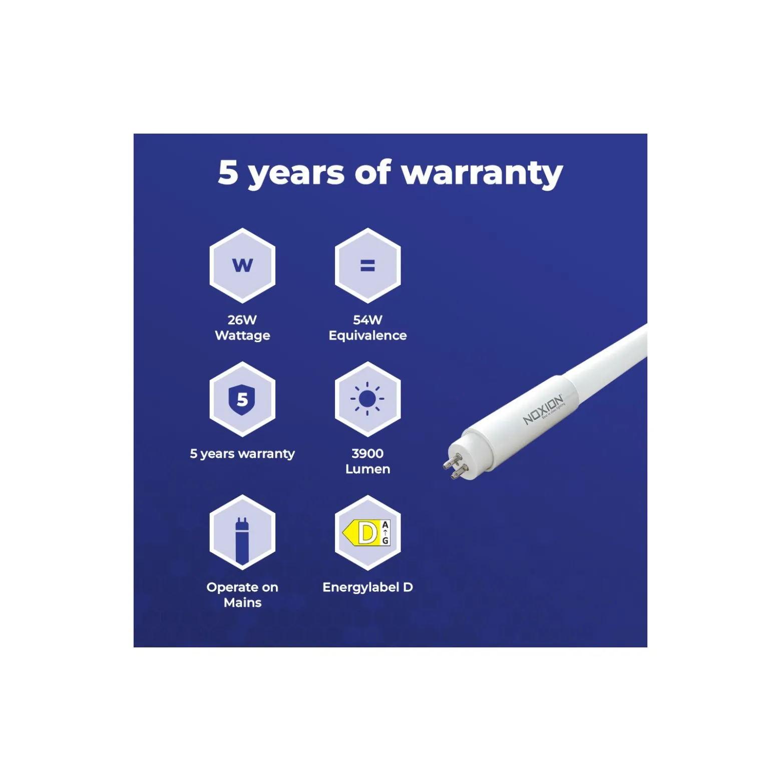 Noxion LED Rör T5 Avant Extreme (Mains AC) High Output 26W 3900lm - 865 Dagsljus | 115cm - Ersättare 54W