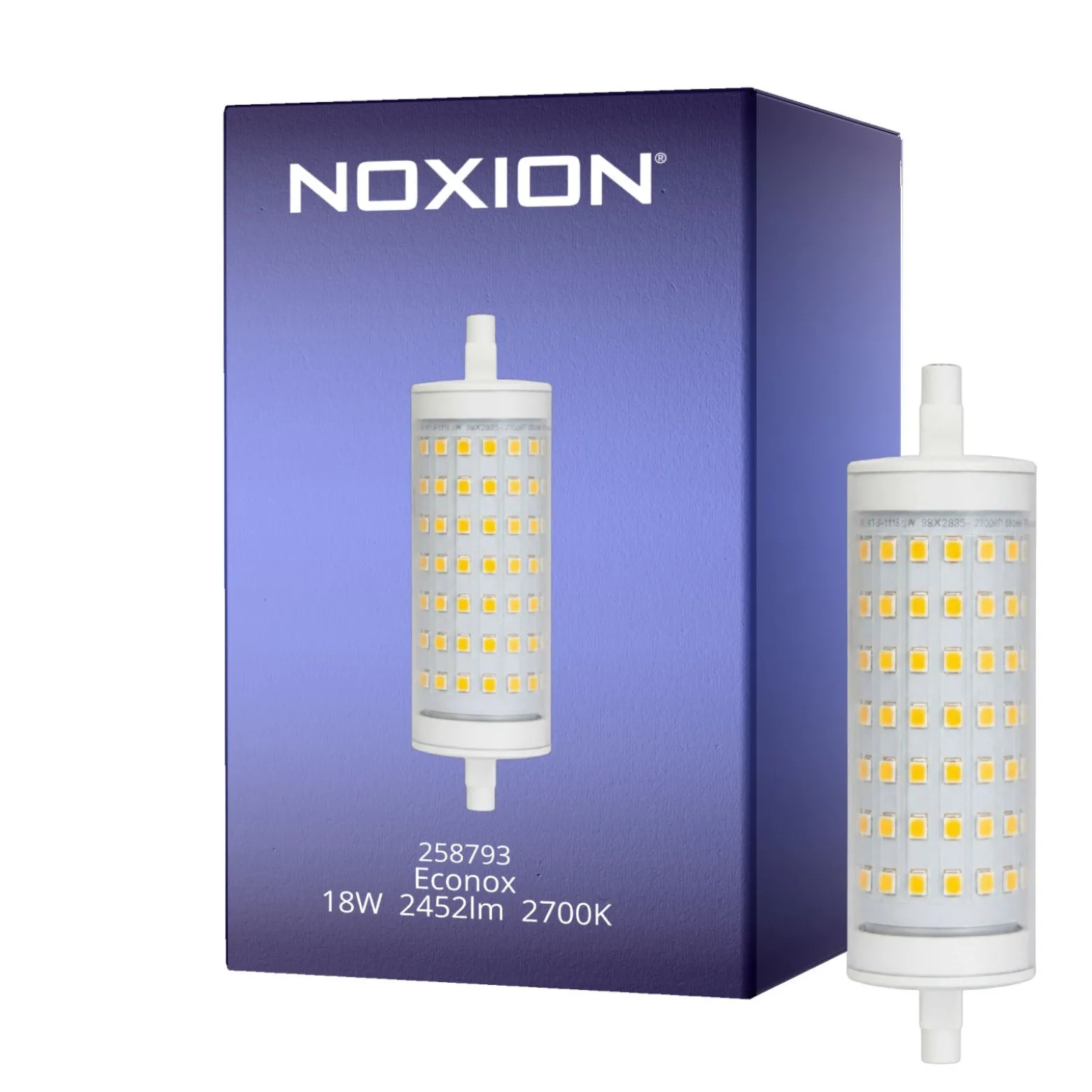 Noxion LED R7s 118mm Klar 18W 2452lm - 827 Extra Varm Vit | Dimbar - Ersättare 150W