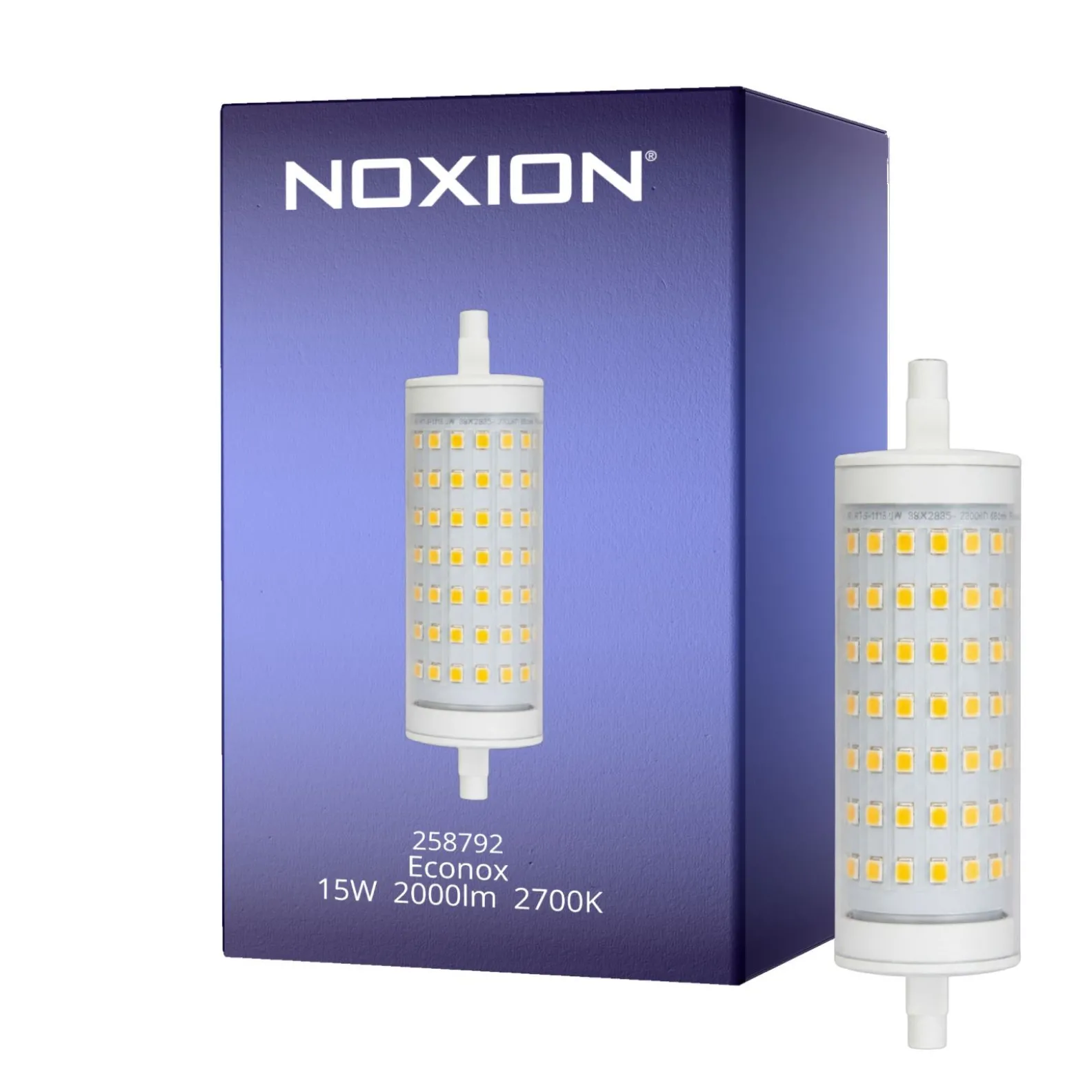 Noxion LED R7s 118mm Klar 15W 2000lm - 827 Extra Varm Vit | Dimbar - Ersättare 125W