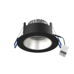 Noxion LED Spot Ares Djup ring Svart 6W 540lm 927-940 3CCT - med Inre Ring Silver | Utskärning 68mm