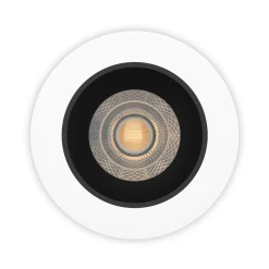 Noxion LED Spot Ares Djup ring Vit - med Inre Ring Svart | Utskärning 68mm - incl. GU10 Fitting