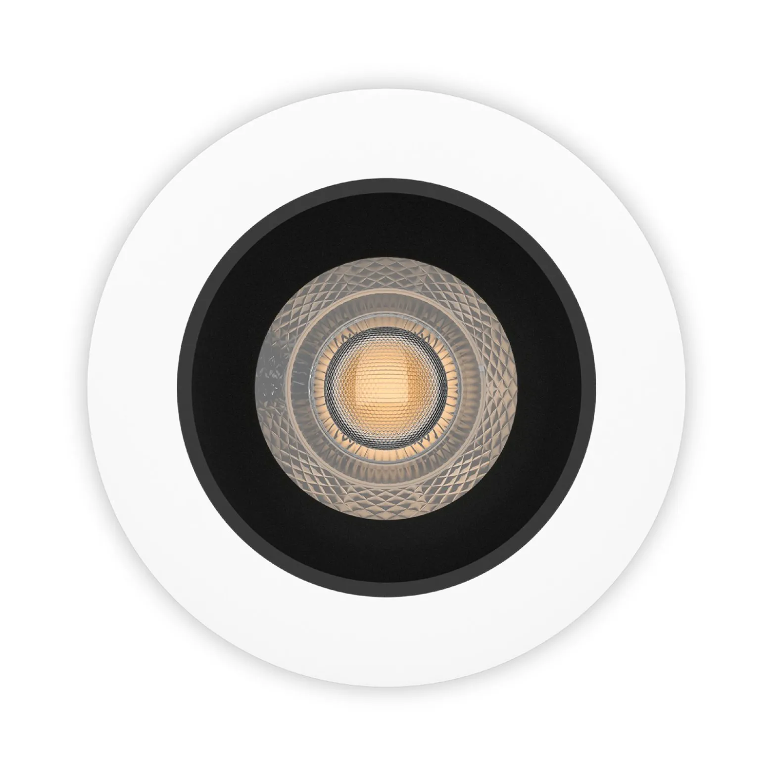 Noxion LED Spot Ares Djup ring Vit - med Inre Ring Svart | Utskärning 68mm - incl. GU10 Fitting