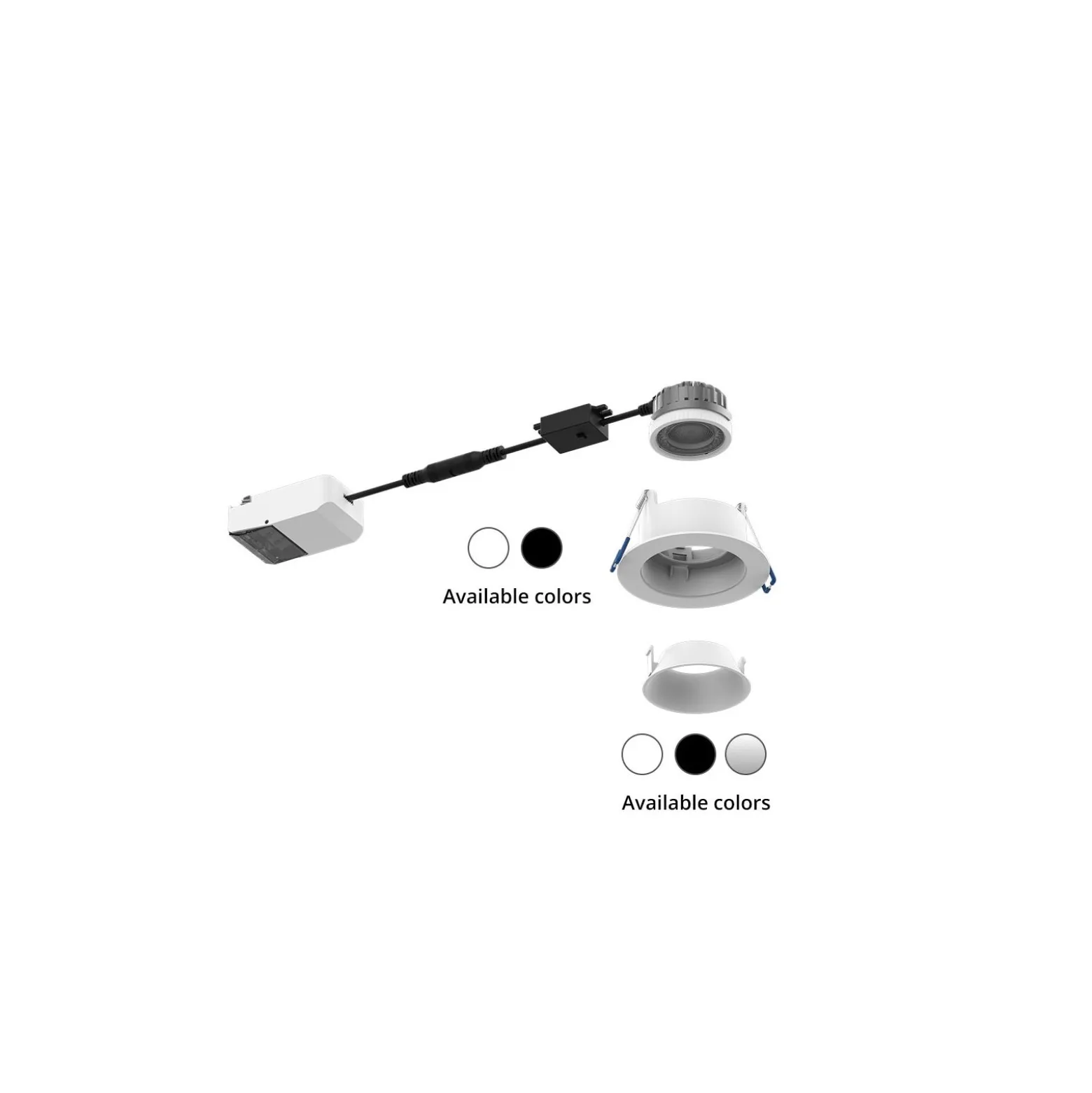 Noxion LED Spot Ares Djup Vit 6W 540lm 927-940 3CCT - med Inre Ring Silver | Utskärning 68mm