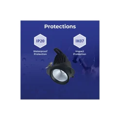 Noxion LED Spot Forza V2 Aluminium Svart 28/32/36/40W - 3300/3700/4100/4500lm 36D - 930-940-957 CCT | 160mm - Utskärning 145mm - Bästa Färgåtergivning