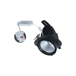 Noxion LED Spot Forza V2 Aluminium Svart 28W 3300lm 36D - 930-940-957 CCT | 160mm - Utskärning 145mm - Bästa Färgåtergivning