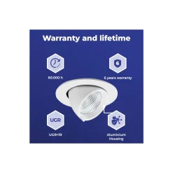 Noxion LED Spot Forza V2 Aluminium Vit 32W 3700lm 36D - 930-940-957 CCT | 160mm - Utskärning 145mm - Bästa Färgåtergivning