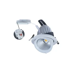 Noxion LED Spot Forza V2 Aluminium Vit 28W 3300lm 36D - 930-940-957 CCT | 160mm - Utskärning 145mm - Bästa Färgåtergivning