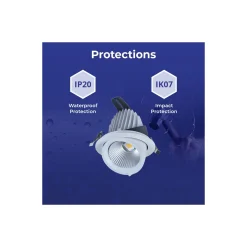 Noxion LED Spot Forza V2 Aluminium Vit 28/32/36/40W - 3300/3700/4100/4500lm 36D - 930-940-957 CCT | 160mm - Utskärning 145mm - Bästa Färgåtergivning