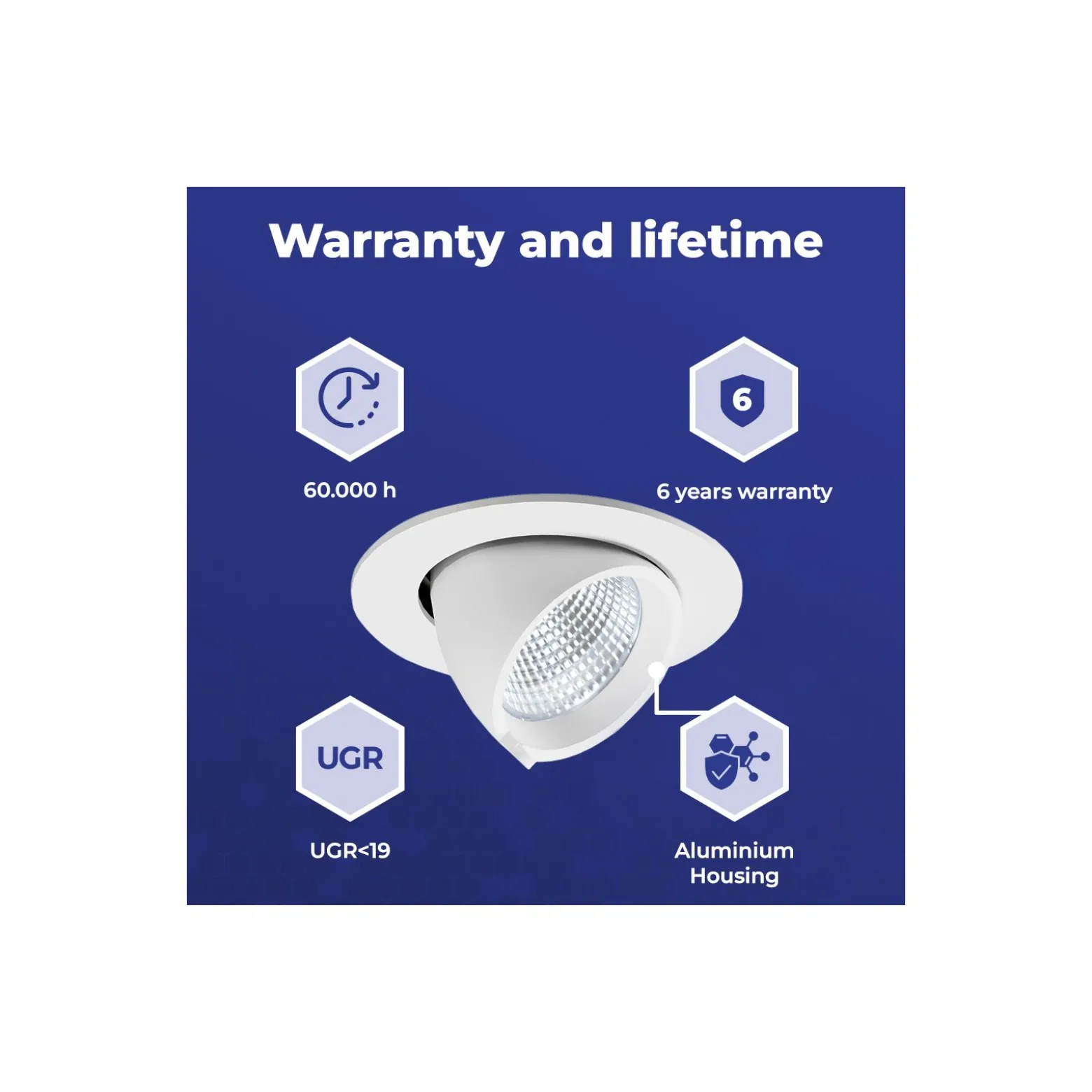 Noxion LED Spot Forza V2 Aluminium Vit 36W 4100lm 36D - 930-940-957 CCT | 160mm - Utskärning 145mm - Bästa Färgåtergivning