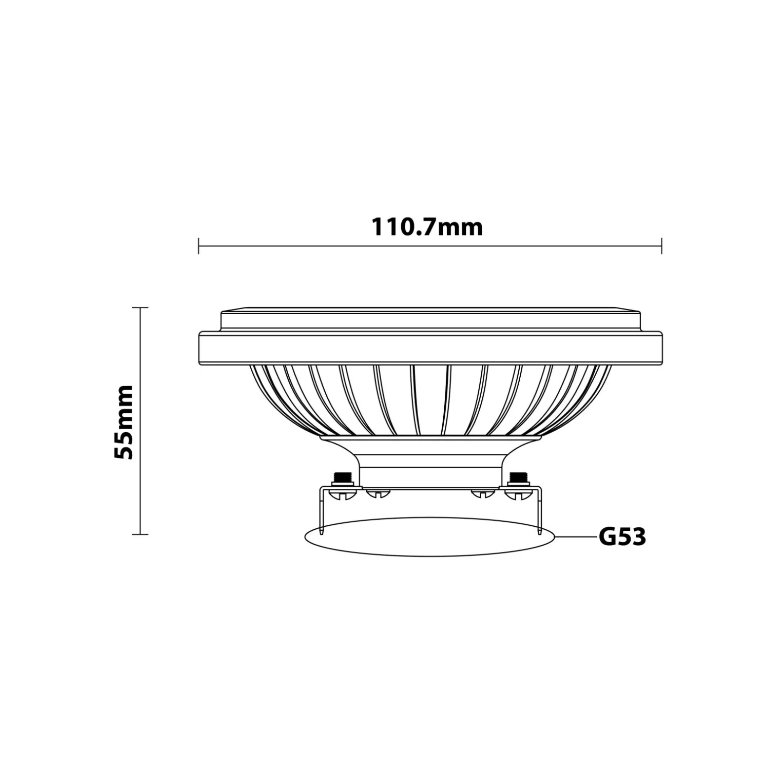 Noxion LED Spot G53 AR111 7.4W 450lm 24D - 930 Varm Vit | Bästa Färgåtergivning - Dimbar - Ersättare 50W
